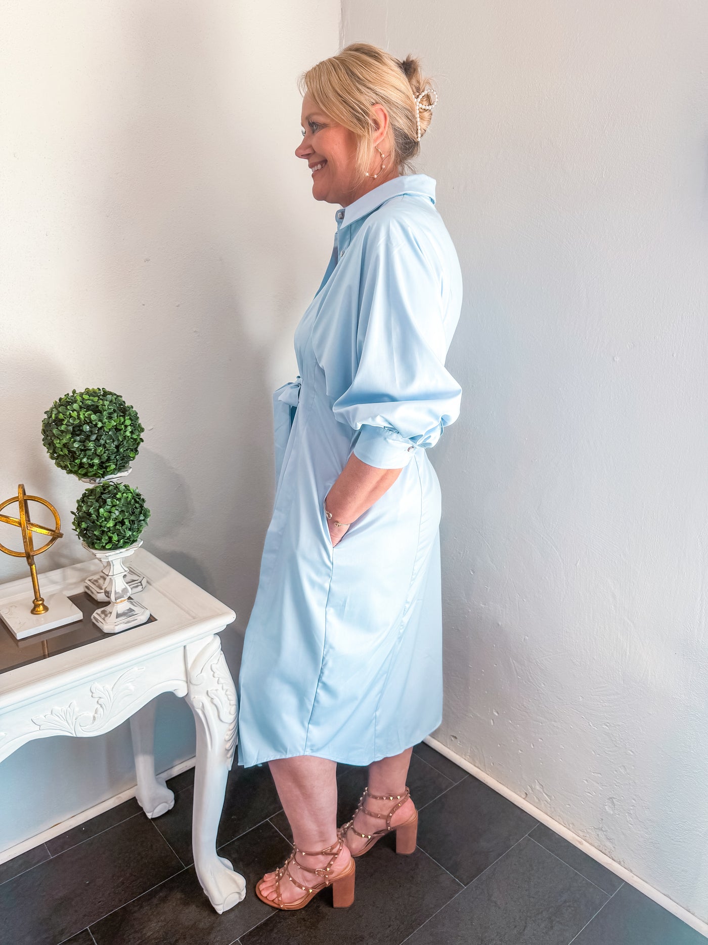 Beyond Classy Chambray Midi Dress