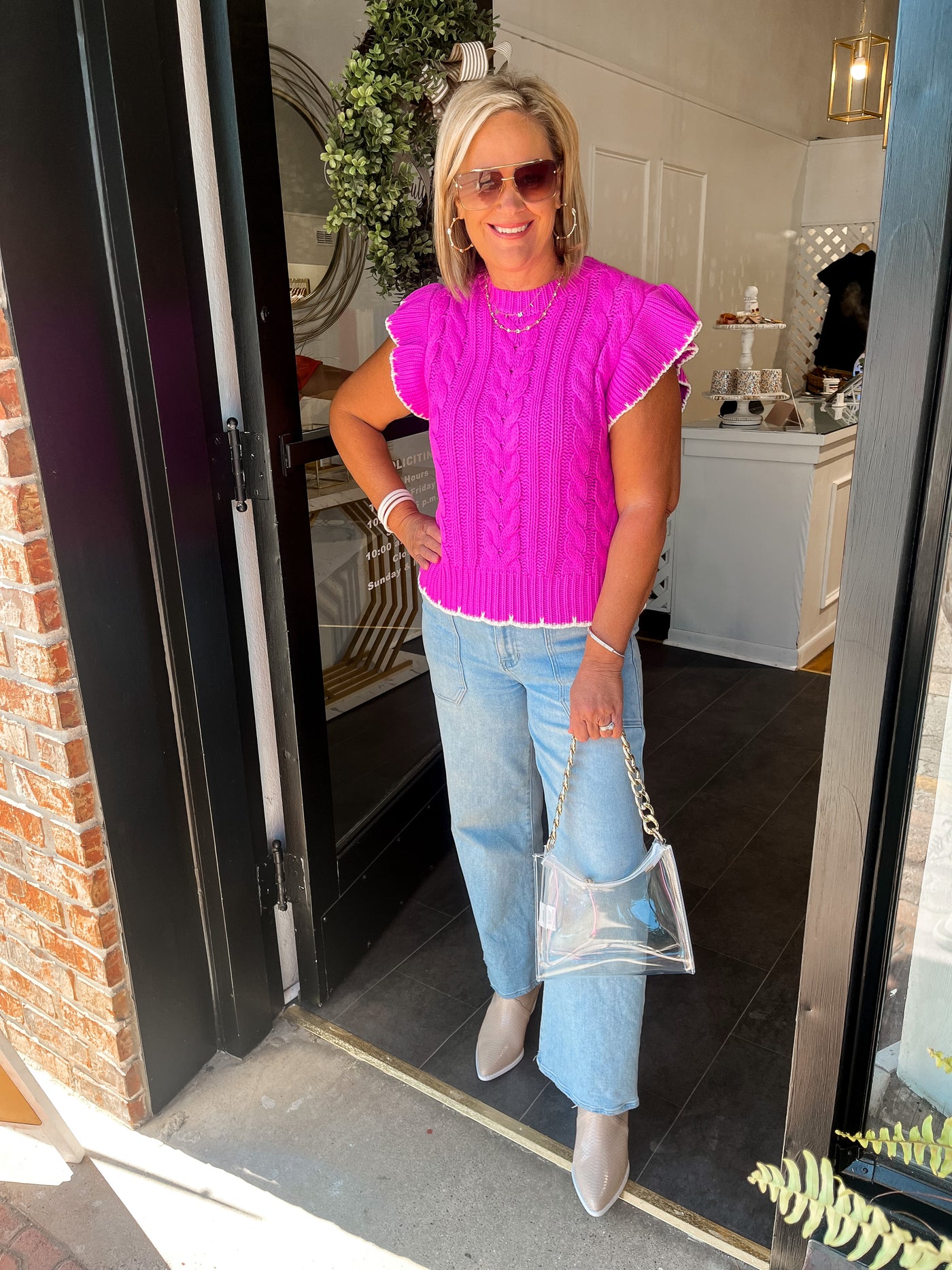 Forever Fun Fuchsia Sweater Vest