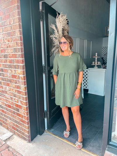 Own It Olive Green Dress