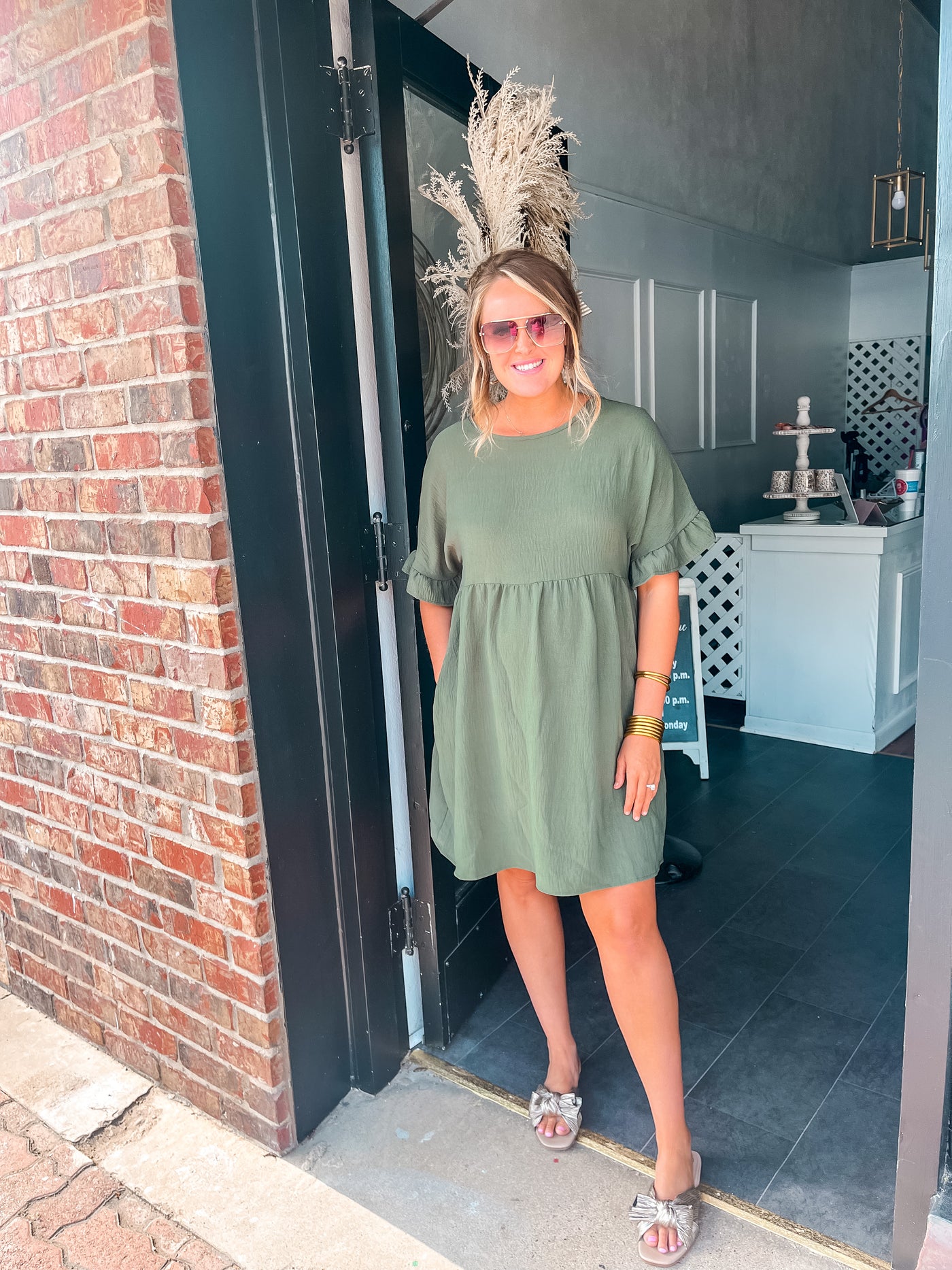 Own It Olive Green Dress