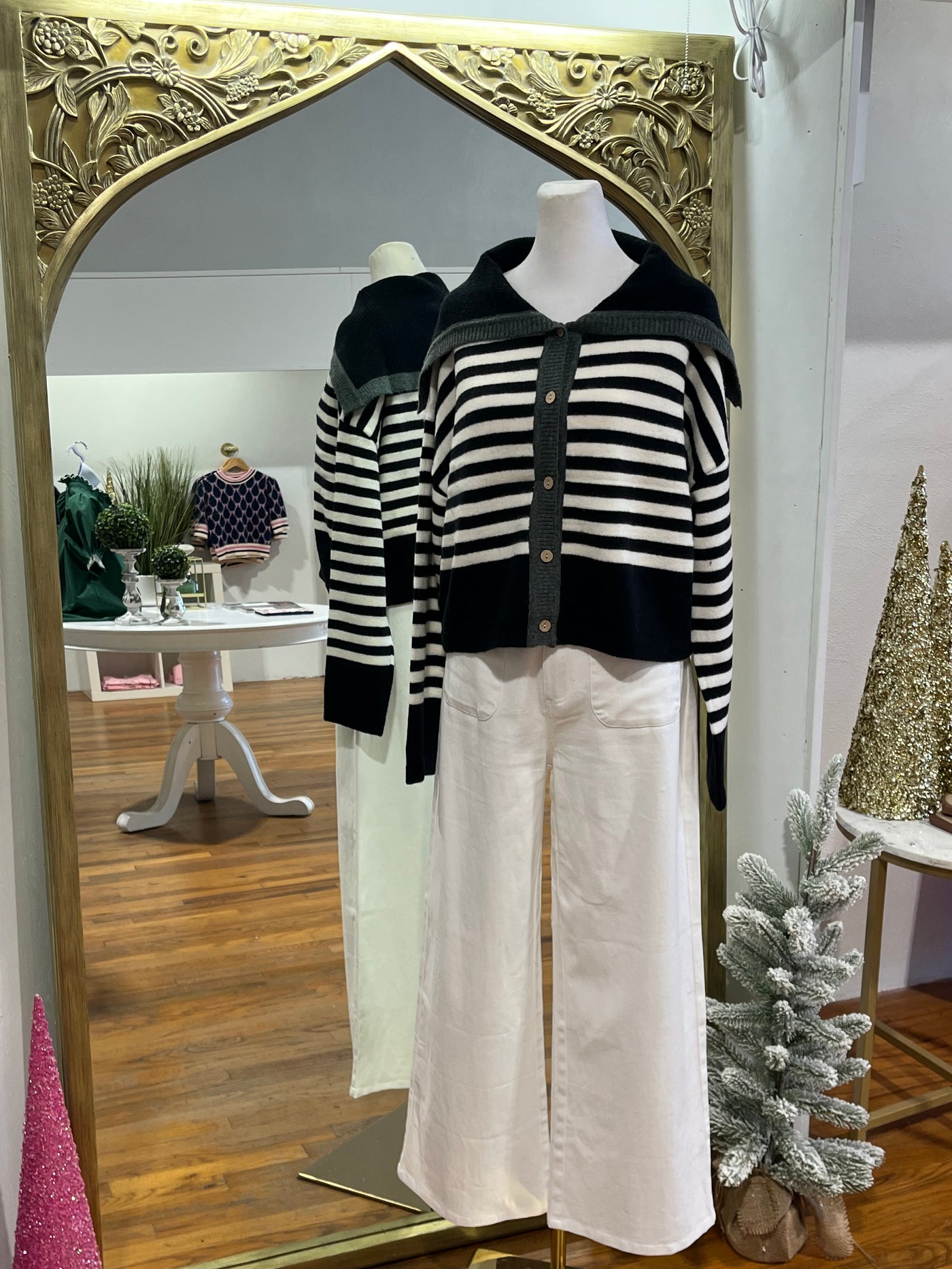 Black Stripe Sailor Sweater