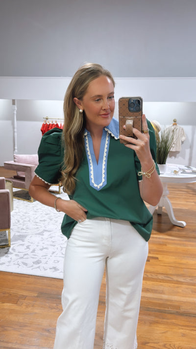 Just My Style Green Blouse
