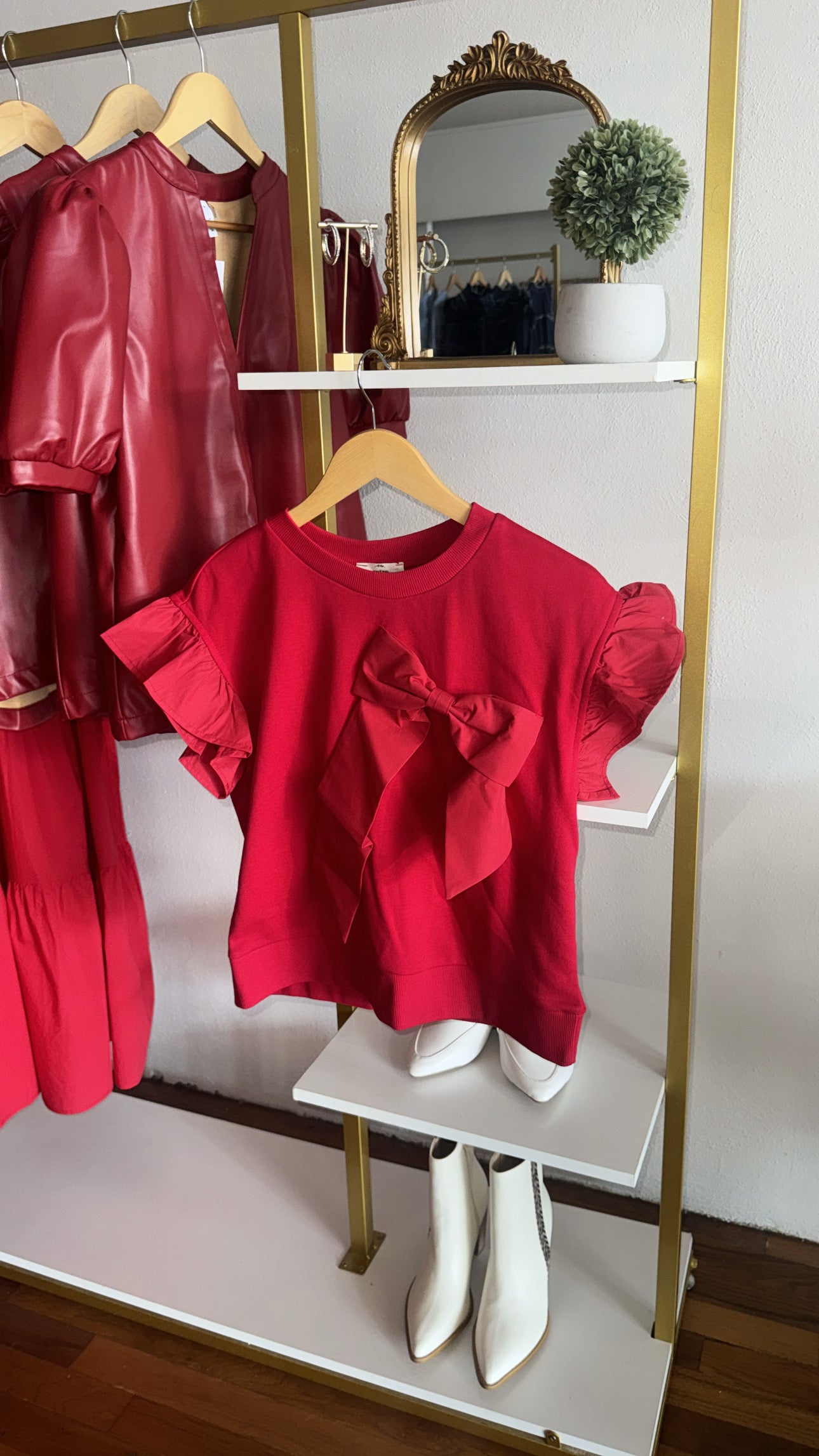 Love You Red Bow Top