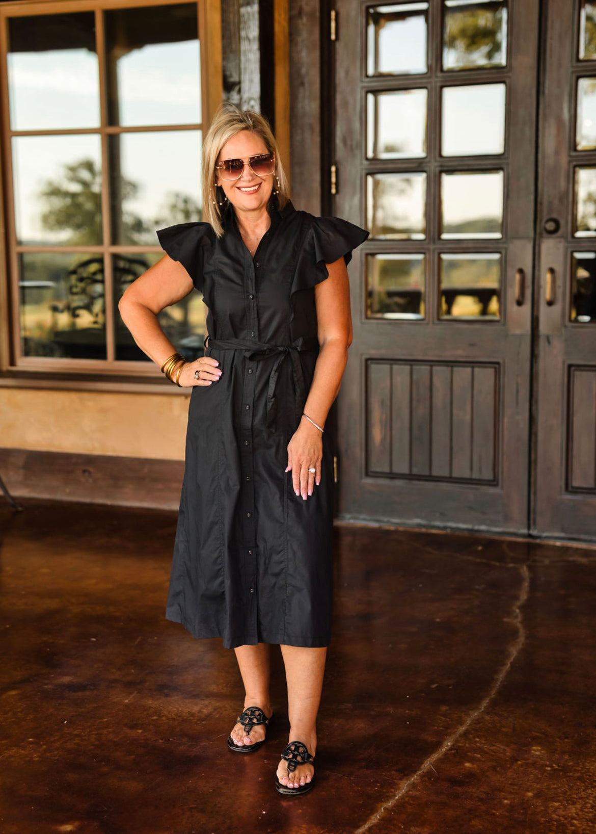 So Obsessed Collard Statement Dress - Black