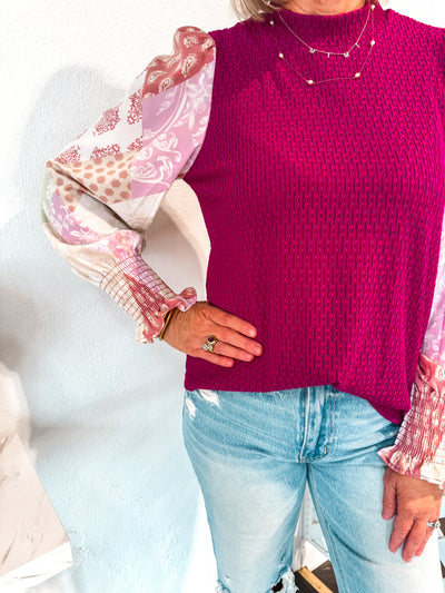 Check It Out Contrast Blouse