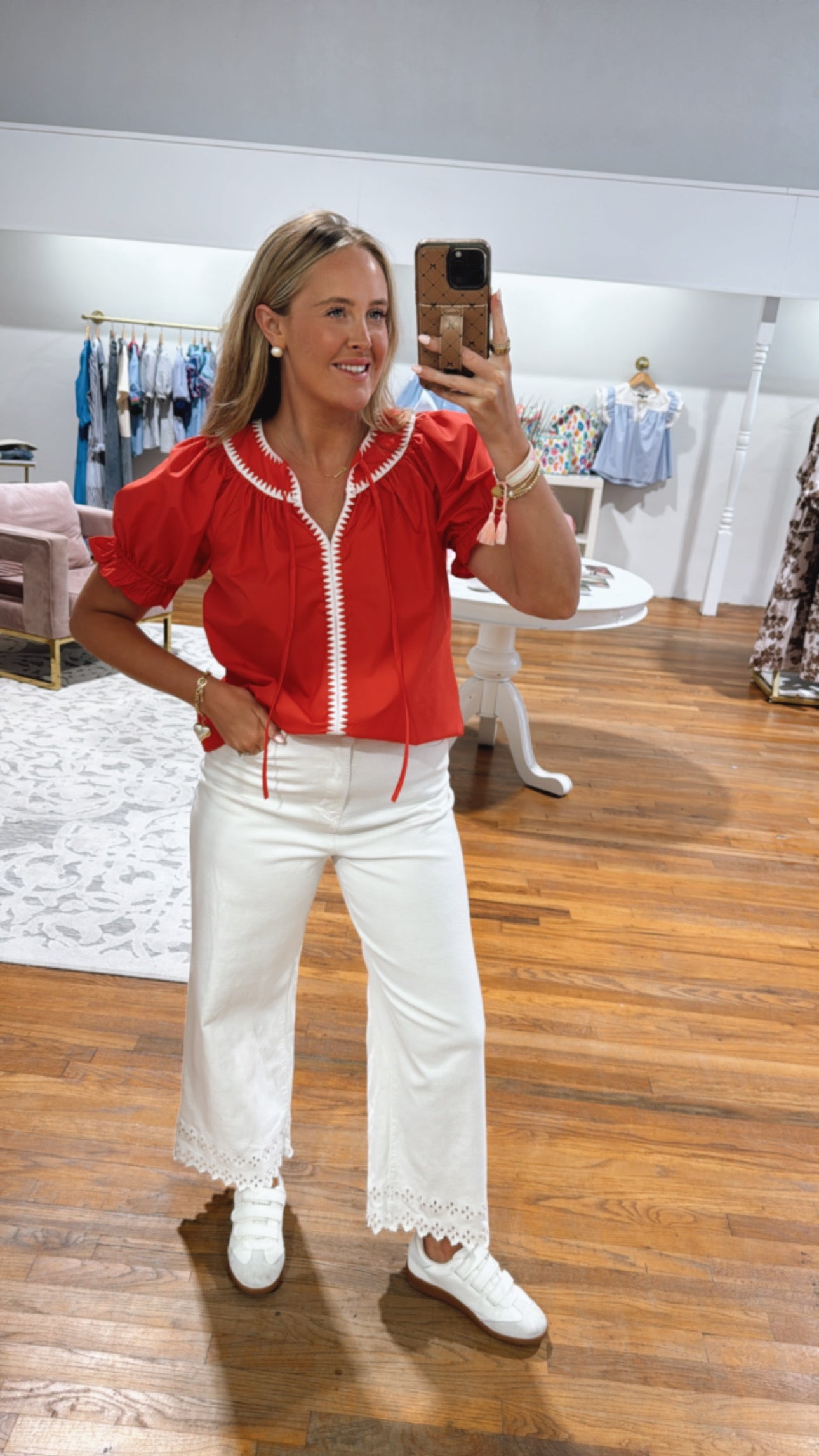 Work Wear Red Blouse