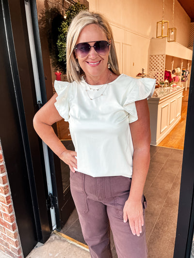 The Everyday Leather Top-Cream