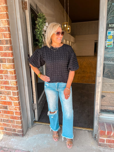 Bold And Beautiful Bubble Top-Black