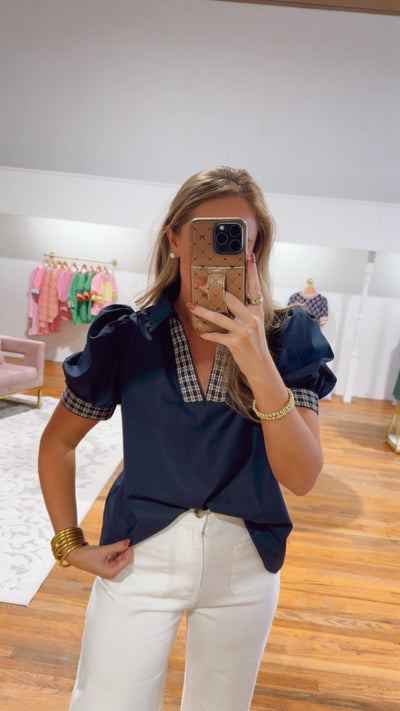In Style Navy Blouse