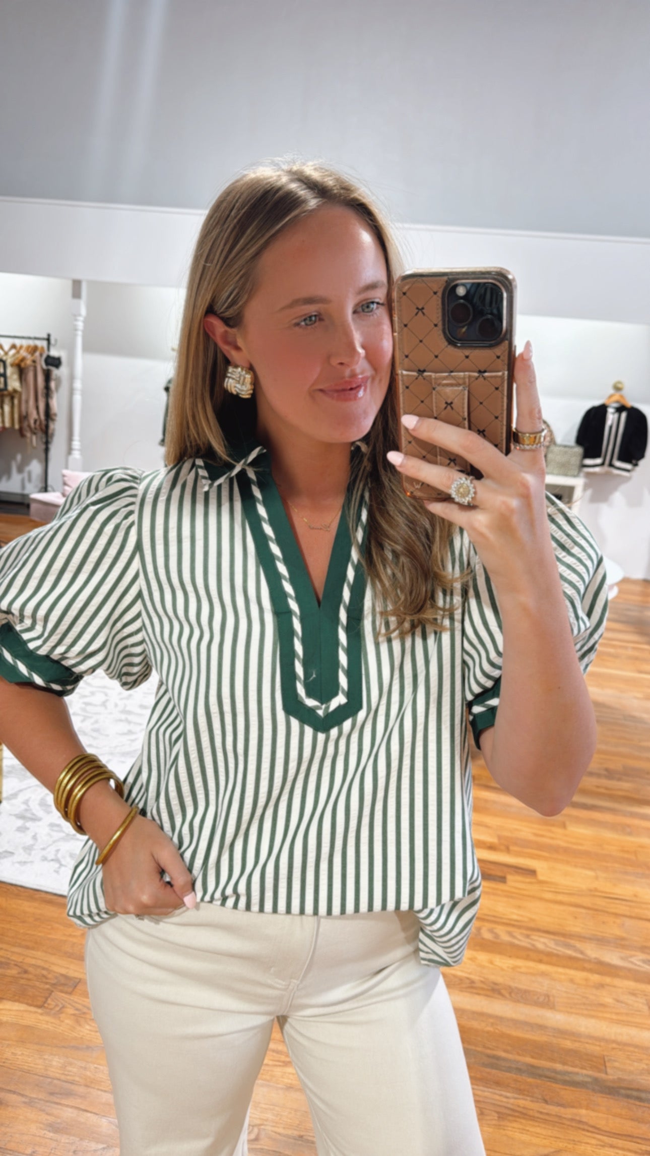 Lovely Green Stripe Blouse