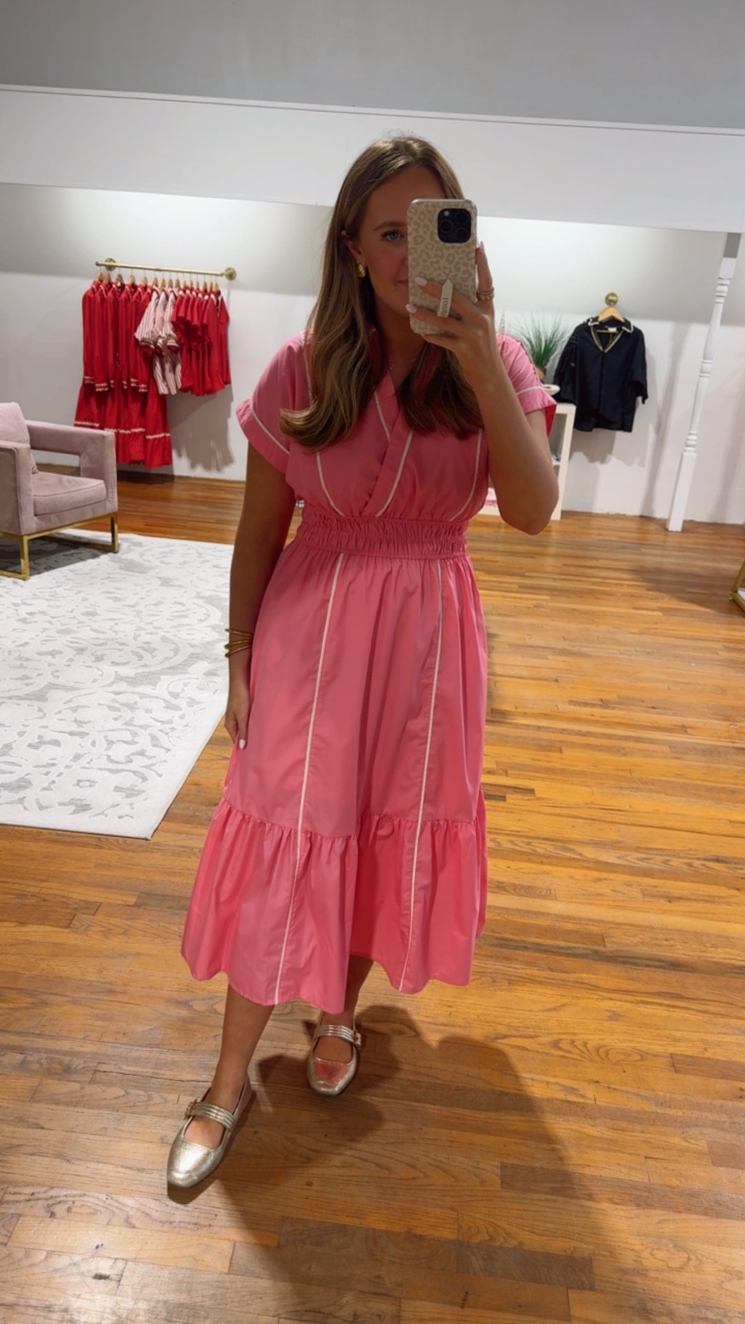kenzie midi dress Kenzie Pink Midi Dress – Fidèle by K Hill