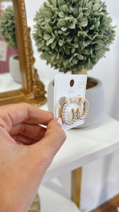 Dainty Pearl Hoops
