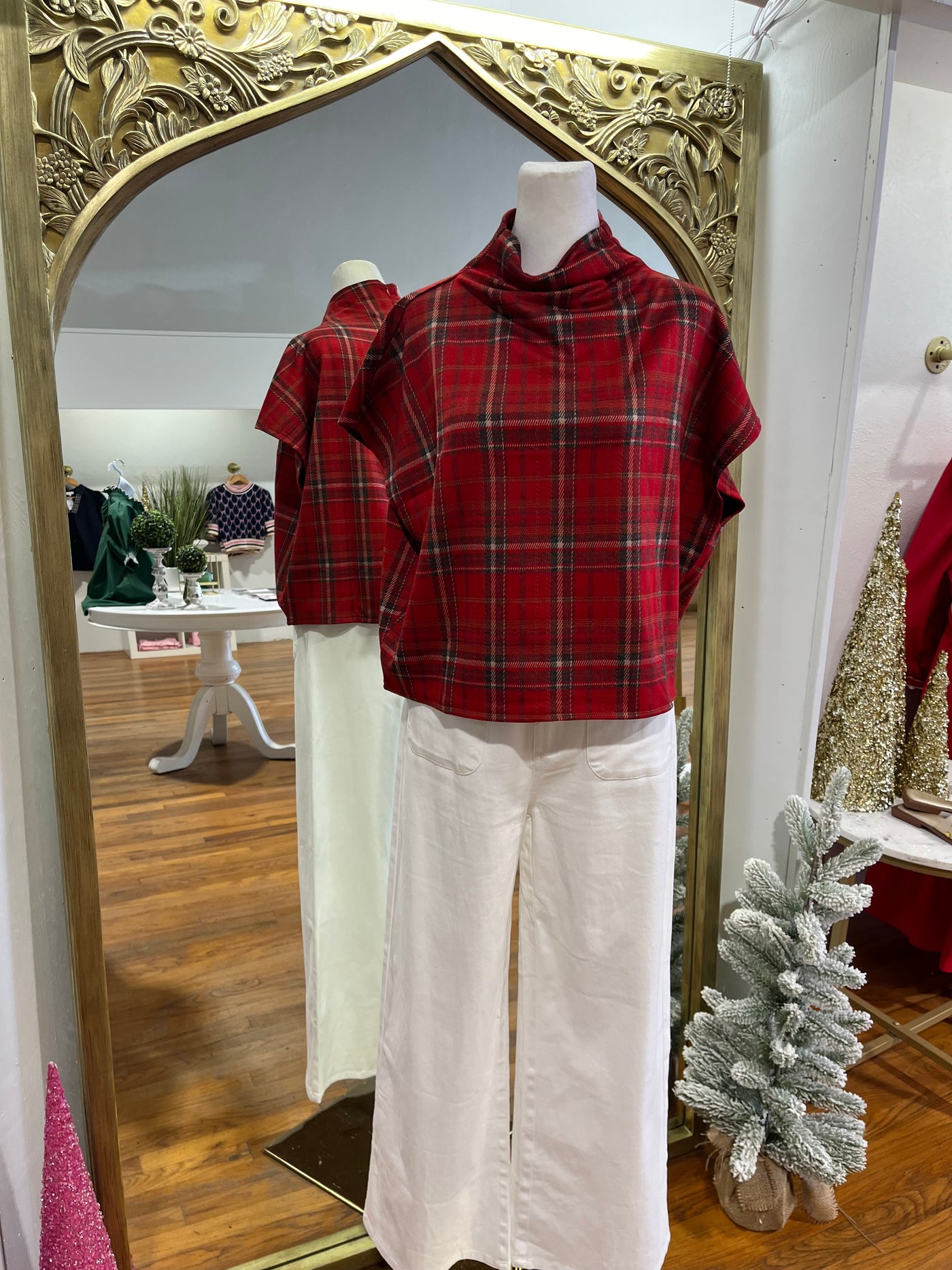 Holiday Plaid Top