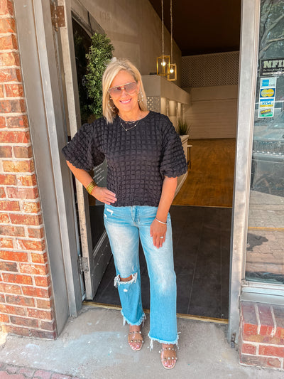Bold And Beautiful Bubble Top-Black