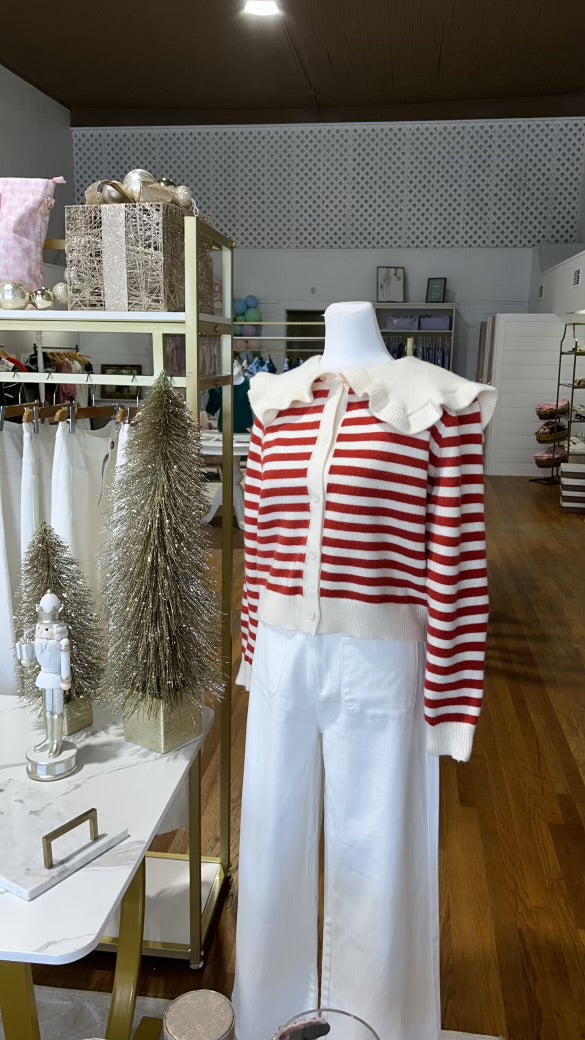 Festive Red Stripe Sweater