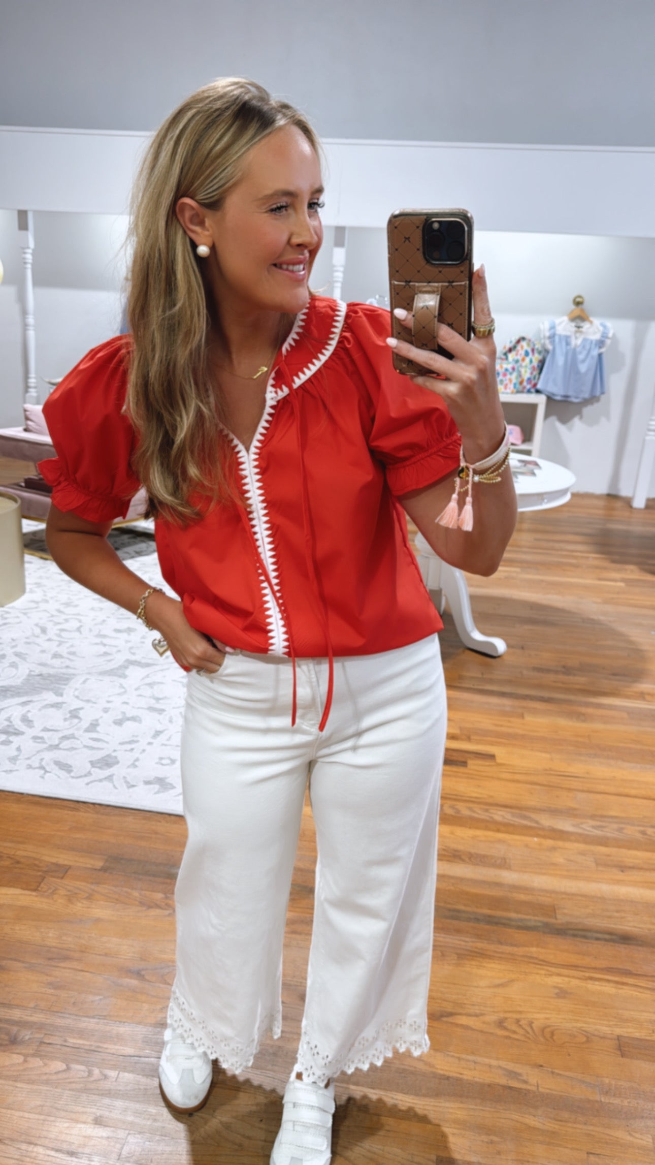 Work Wear Red Blouse