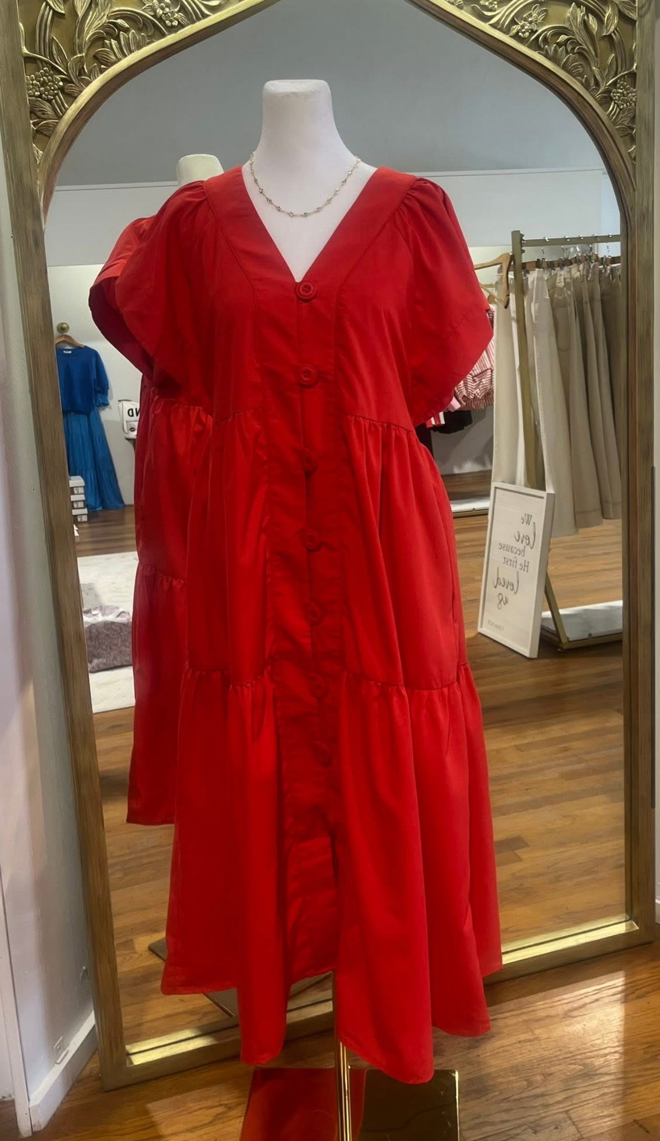 Lovely Red Midi Dress