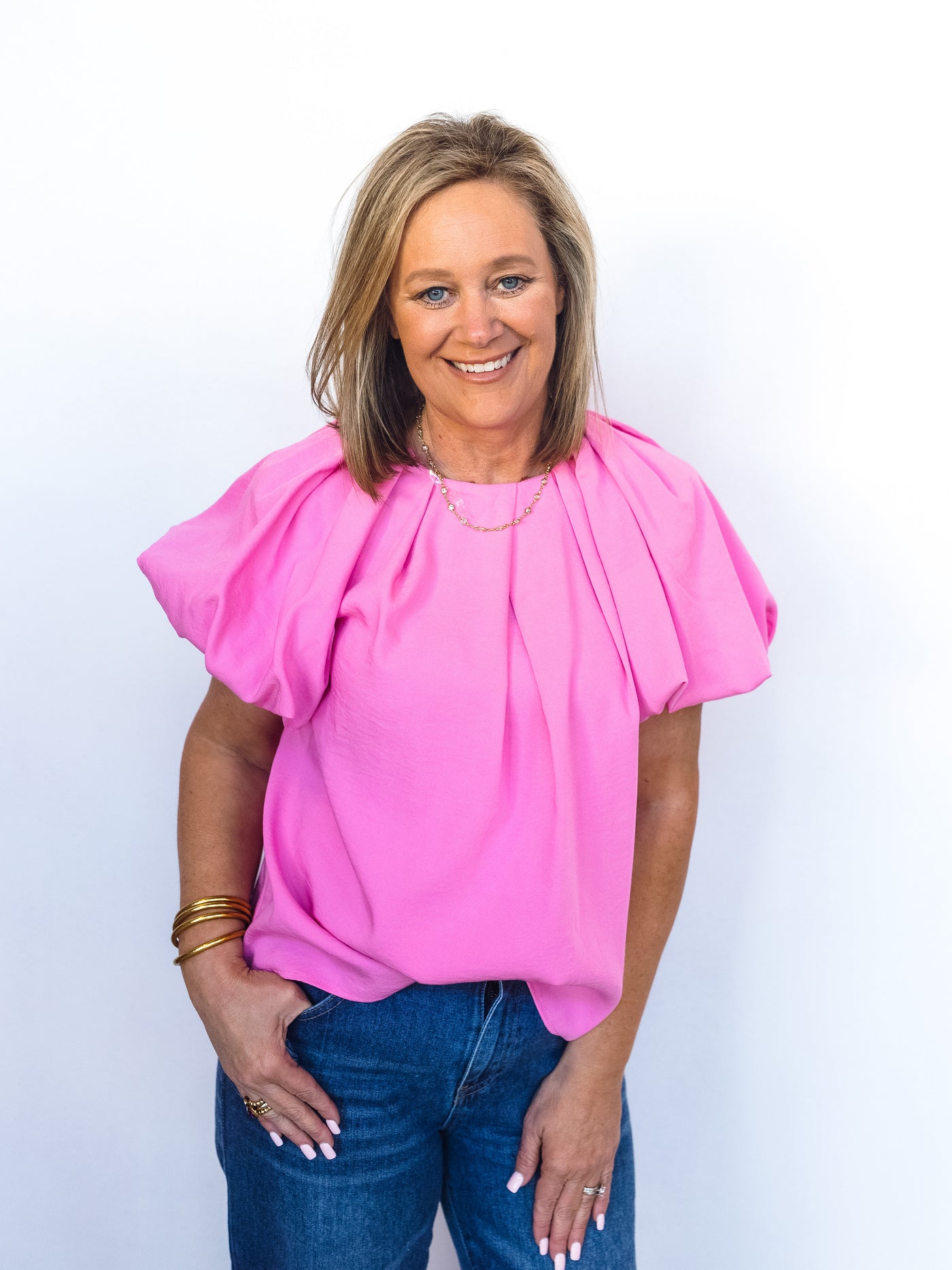 Misty Pink Babydoll Blouse