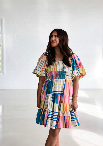Alli Rainbow Mini Dress
