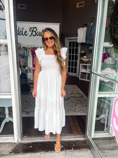 Beach Days White Midi Dress