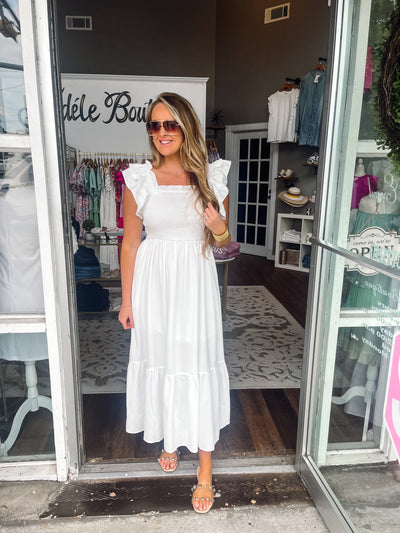 Beach Days White Midi Dress
