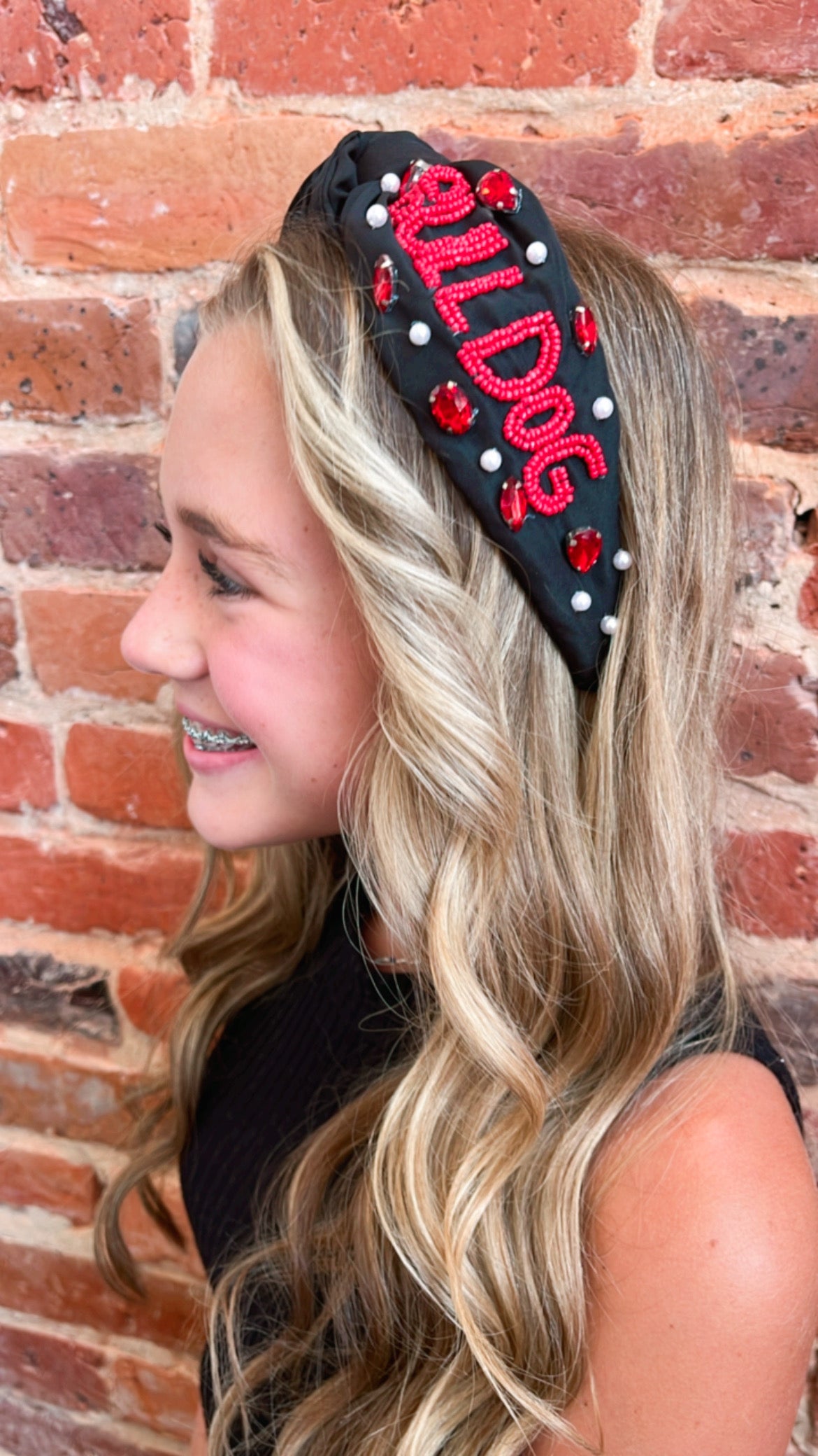 Bulldog Jeweled Gameday Headband