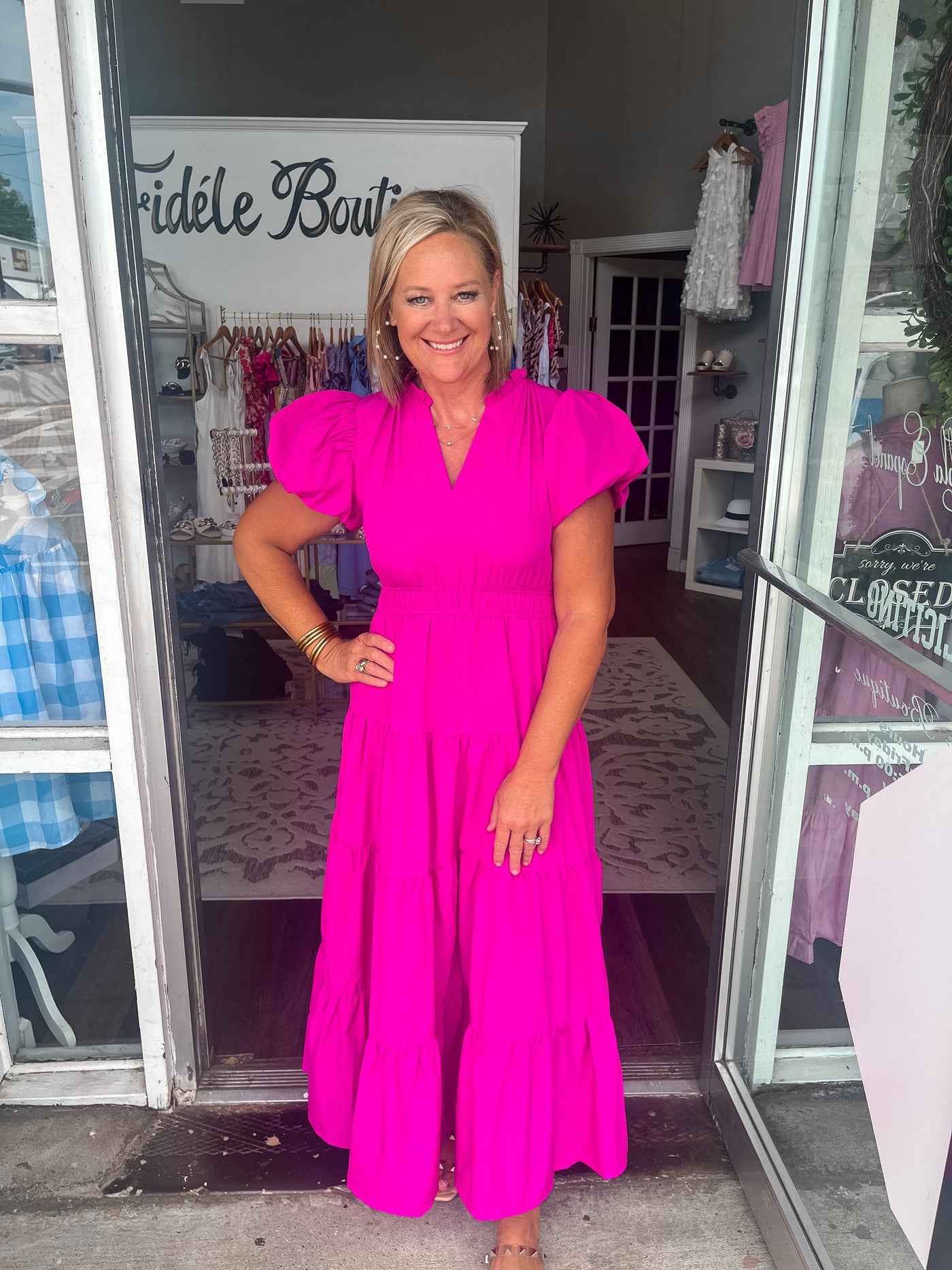 Just Your Style Magenta Midi Dress