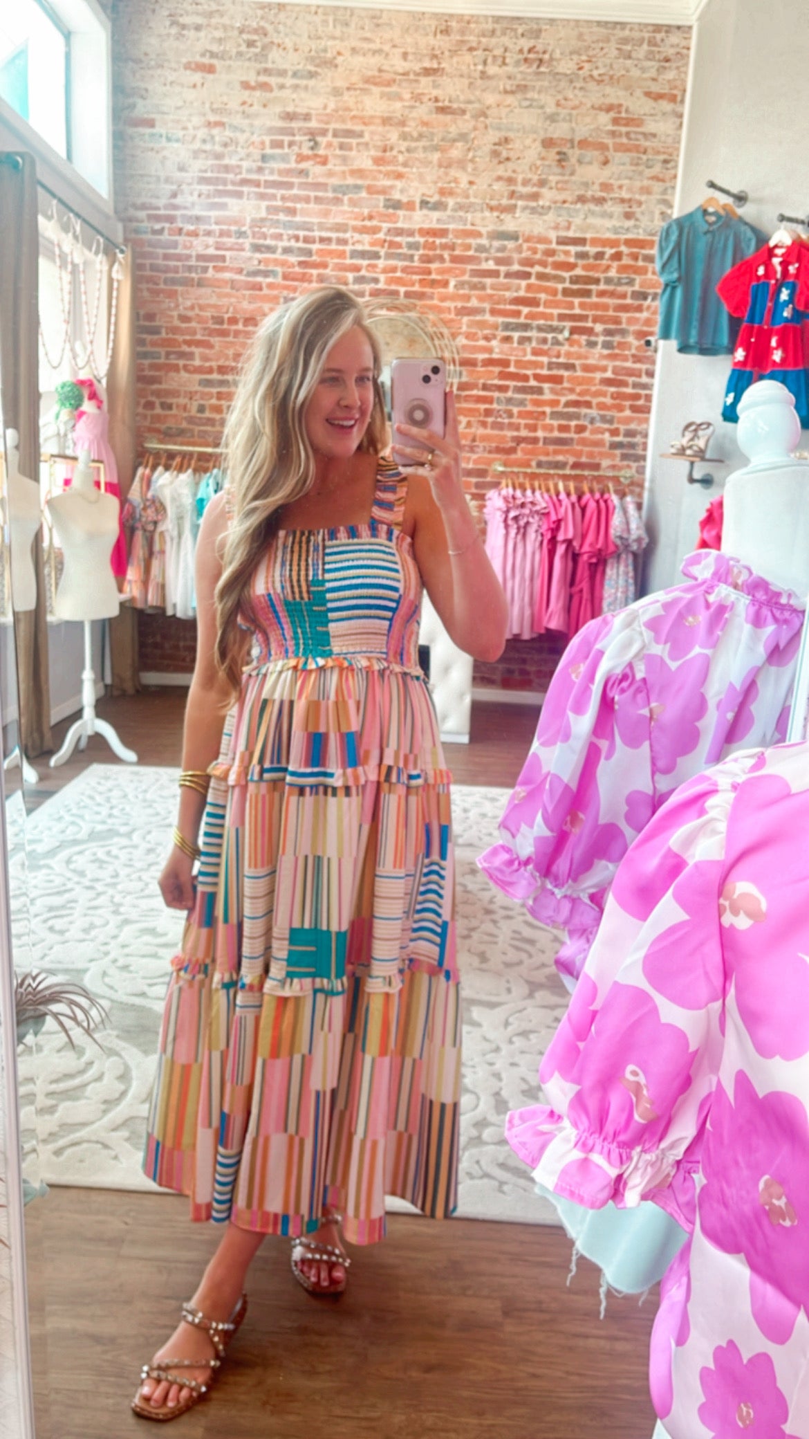 Alli Rainbow Midi Dress
