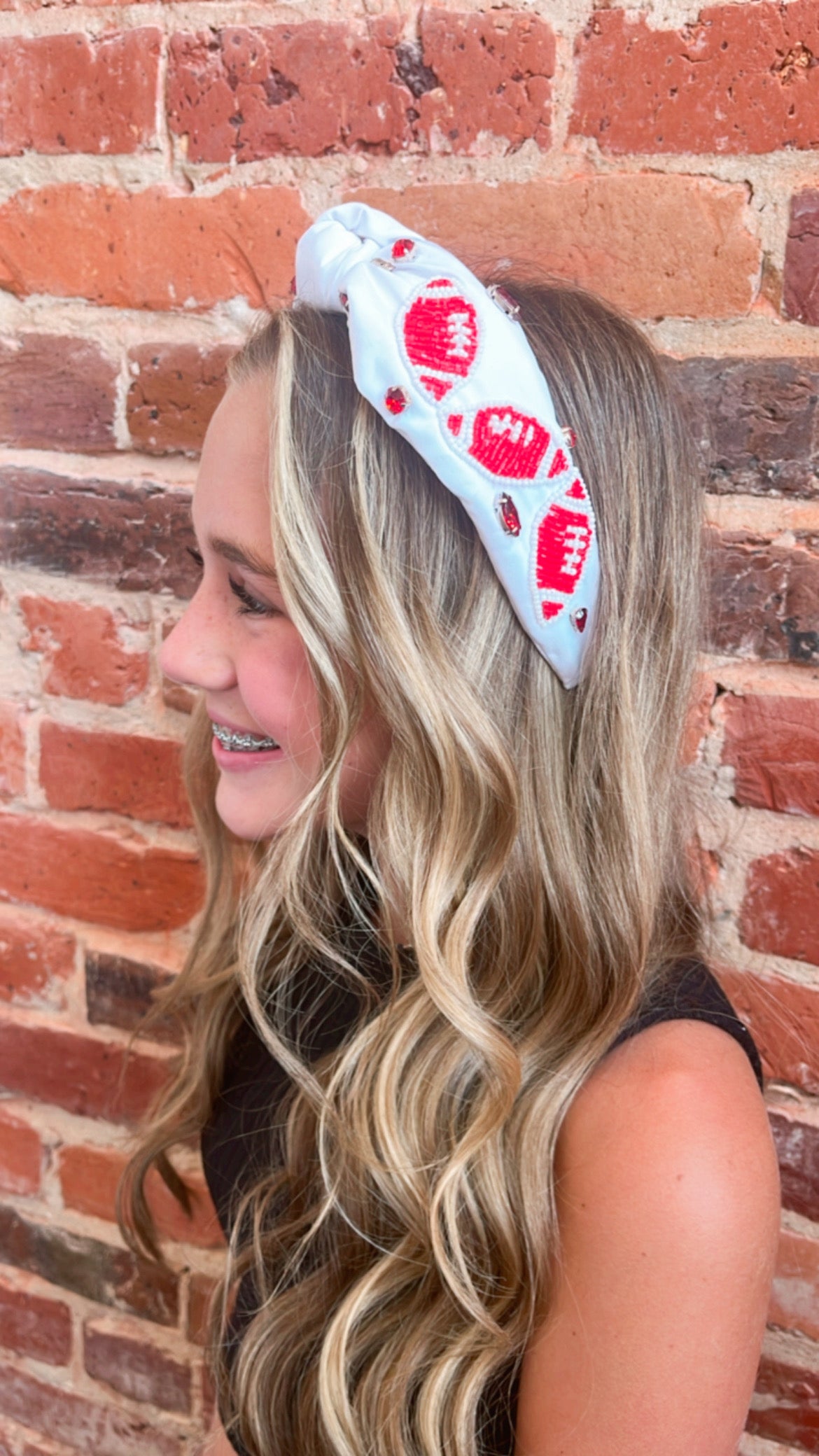 Red/White Football Headband