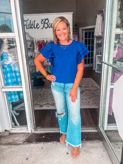 Back In Style Royal Blue Blouse