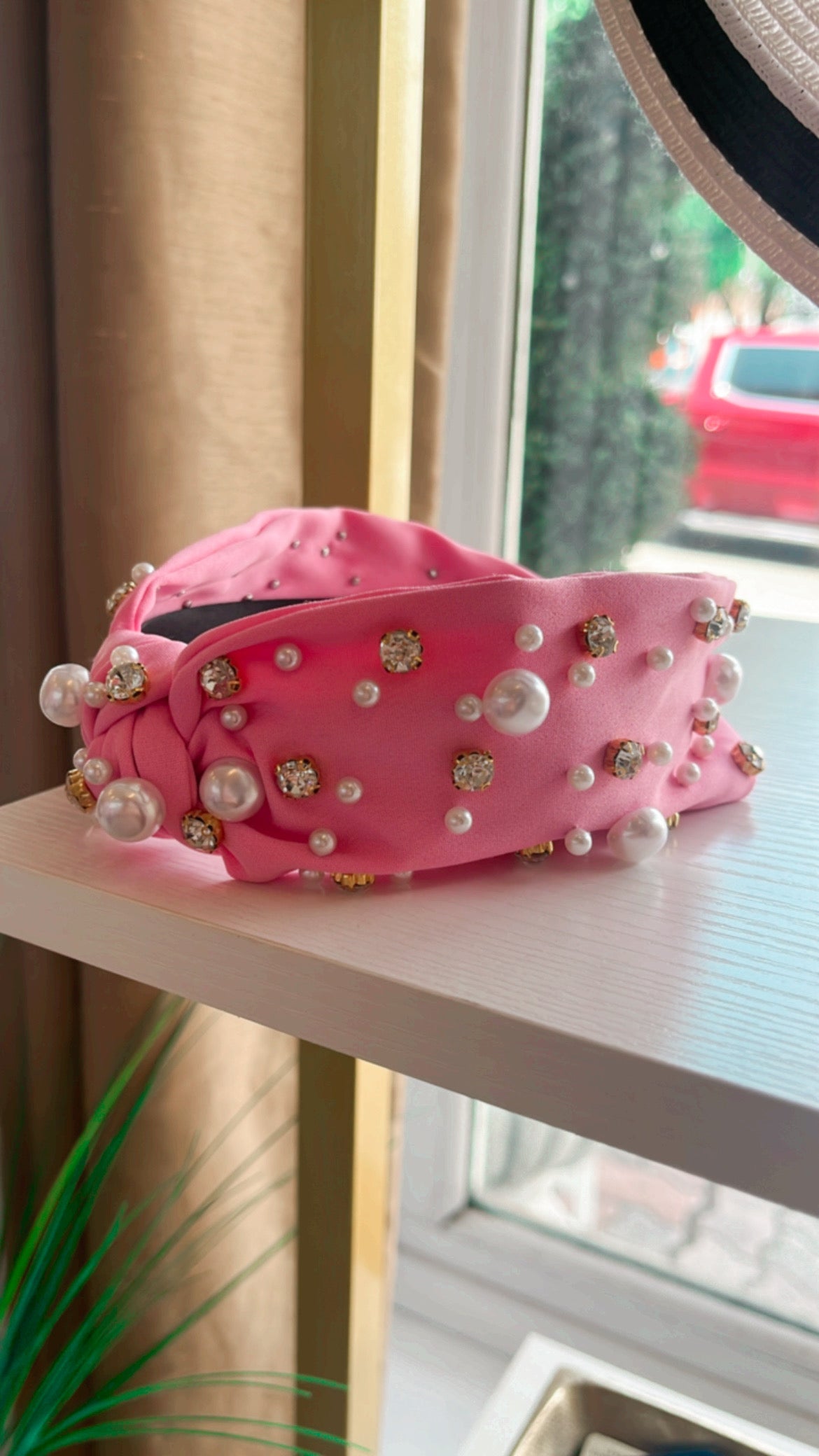 Kenzie Pink Pearl Headband