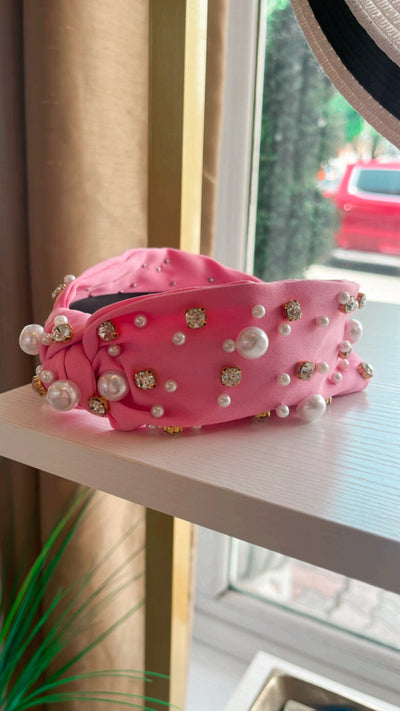 Kenzie Pink Pearl Headband