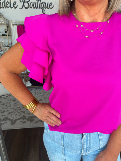 Stand Out In Style Blouse - Magenta
