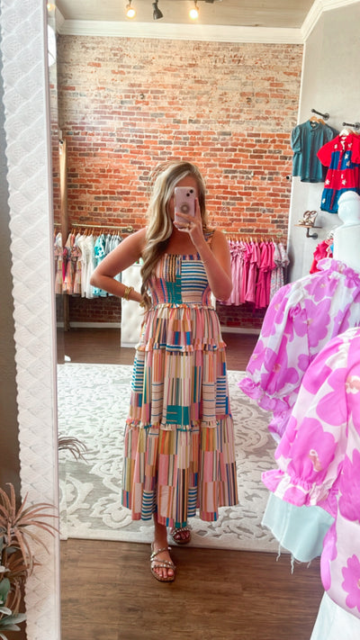 Alli Rainbow Midi Dress