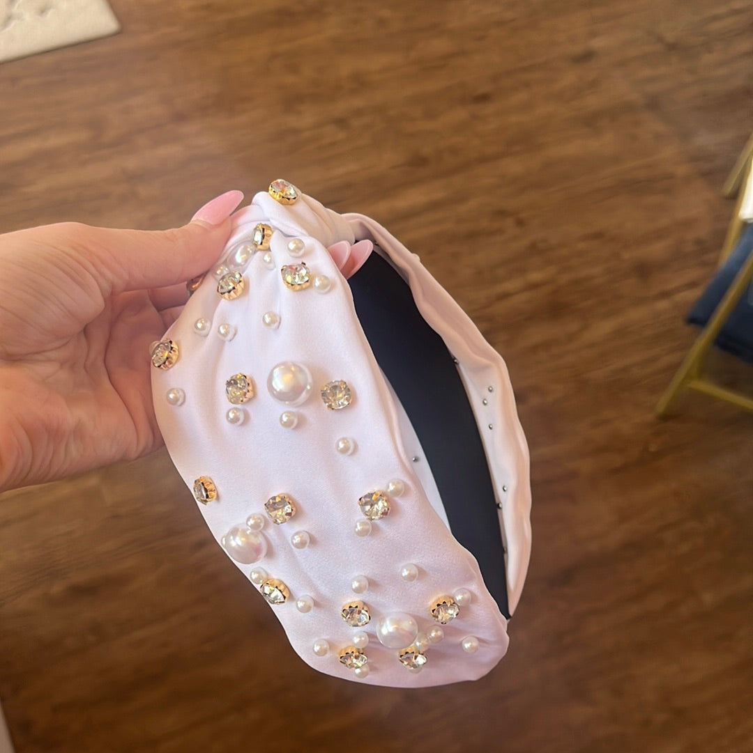 Kenzie White Pearl Headband