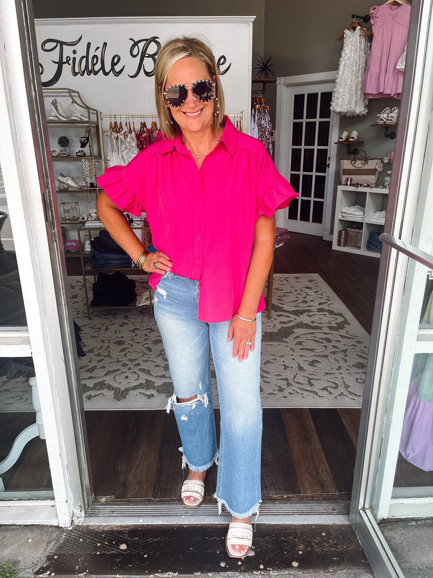 Just Your Style Magenta Blouse