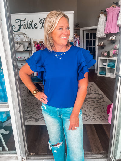 Back In Style Royal Blue Blouse