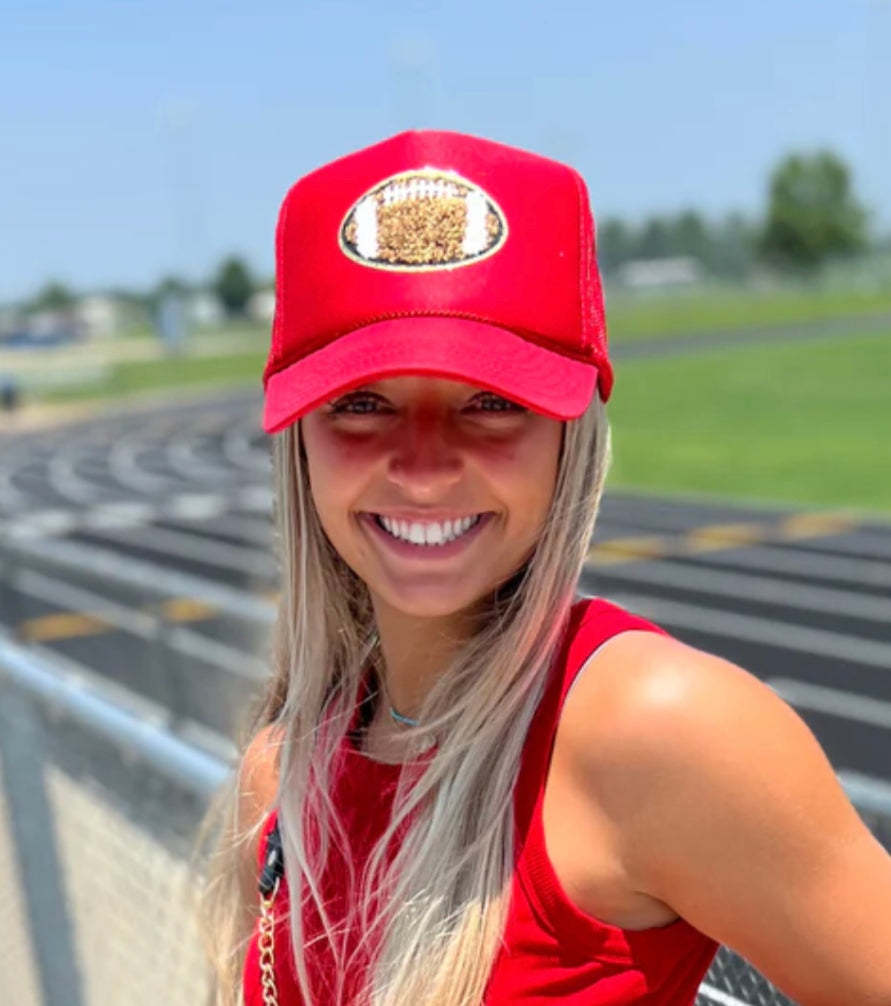 Red Football Trucker Hat