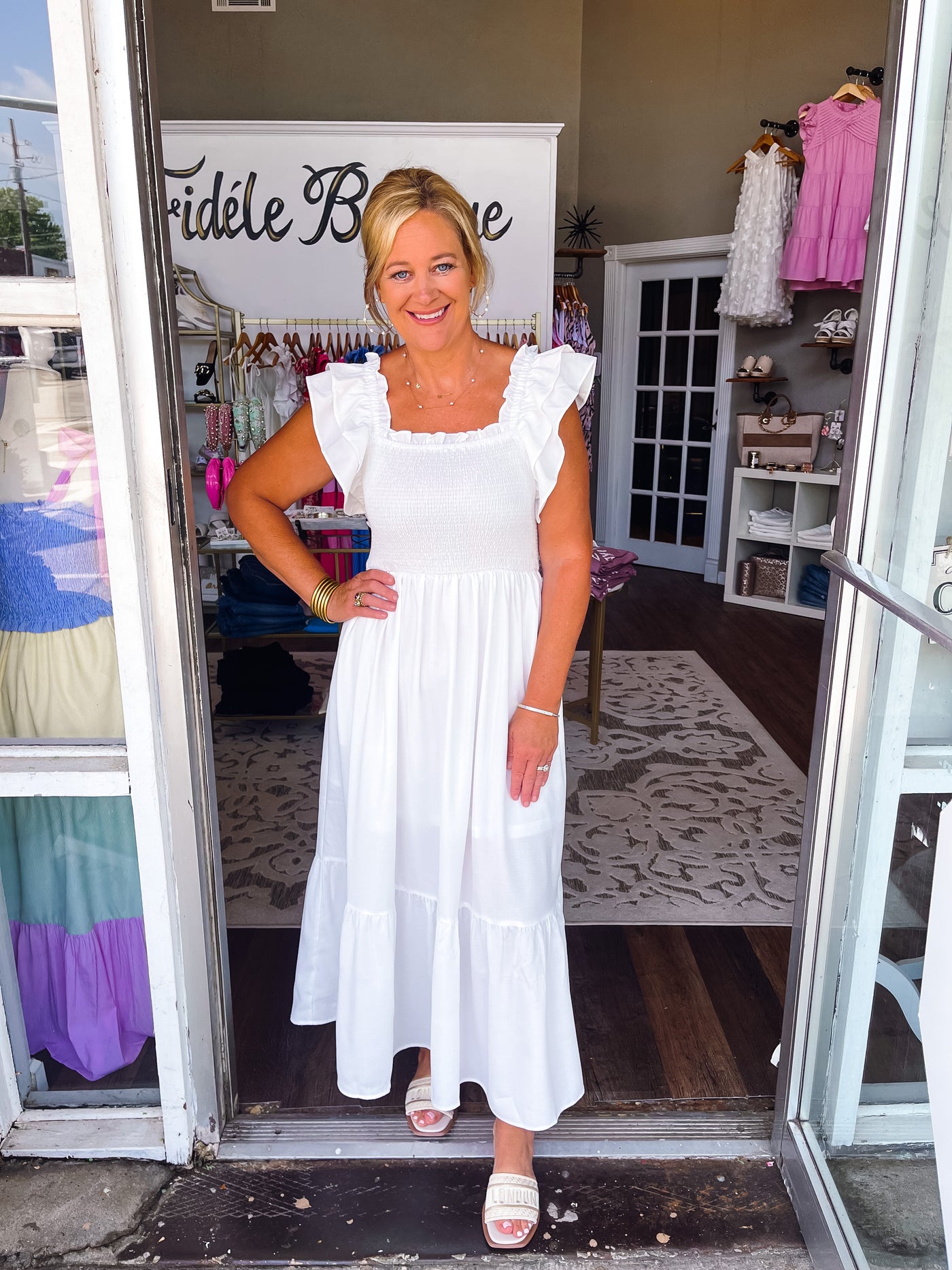 Beach Days White Midi Dress