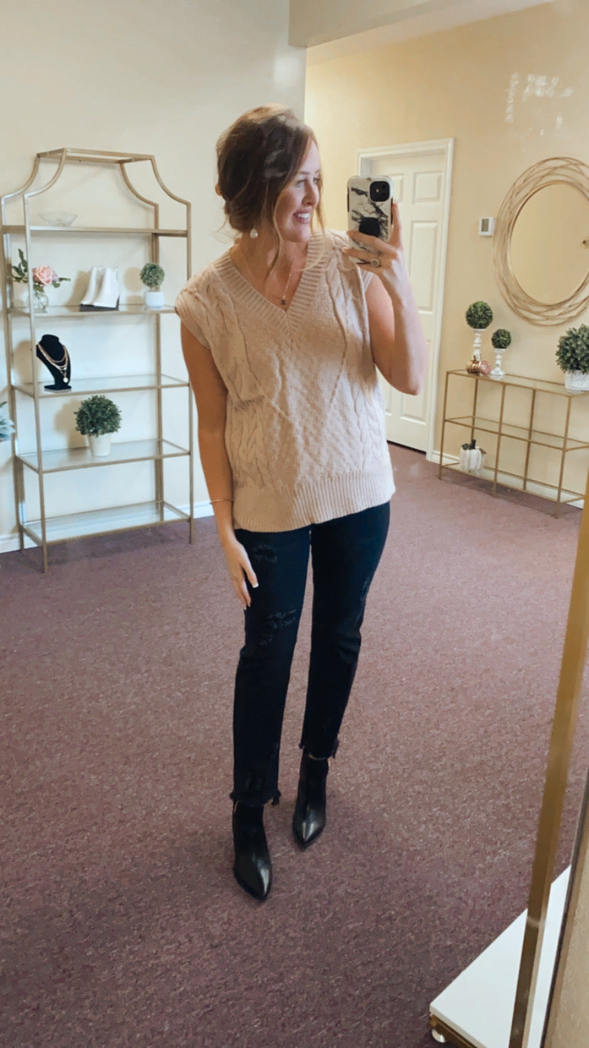 Taupe Sweater Vest