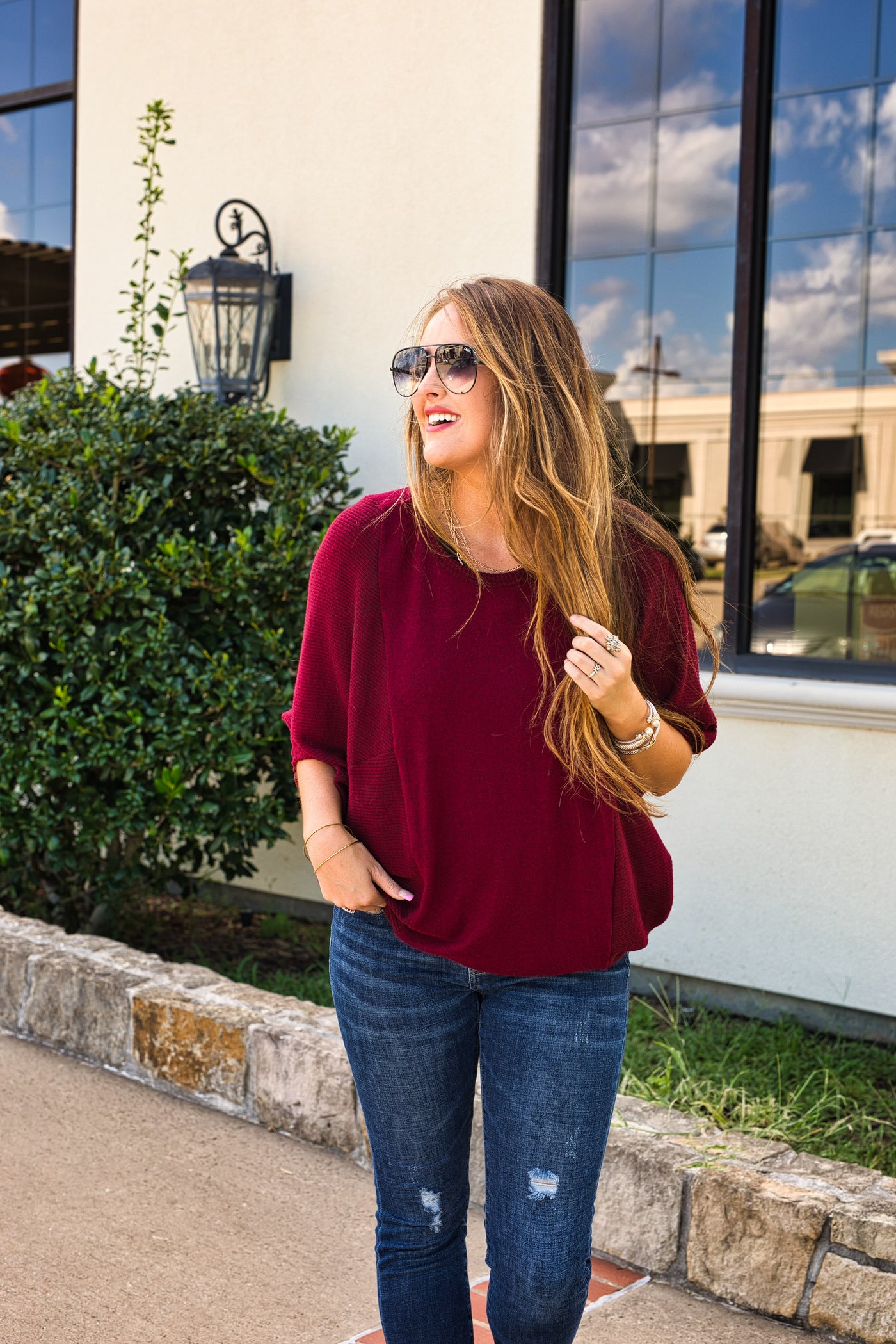 Maroon Drape Top
