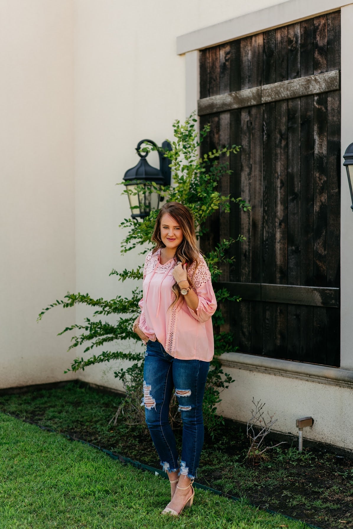 Coral Lace Blouse