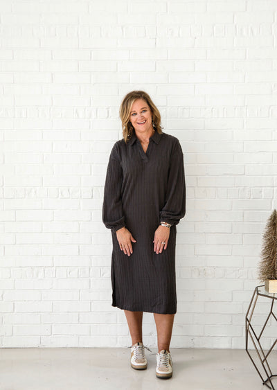 Comfy Charcoal Maxi Dress