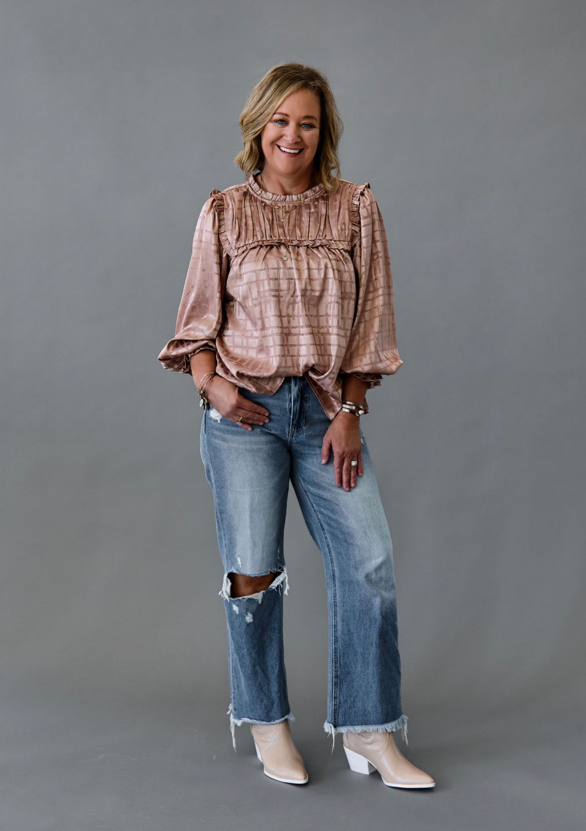 Metallic Mocha Blouse