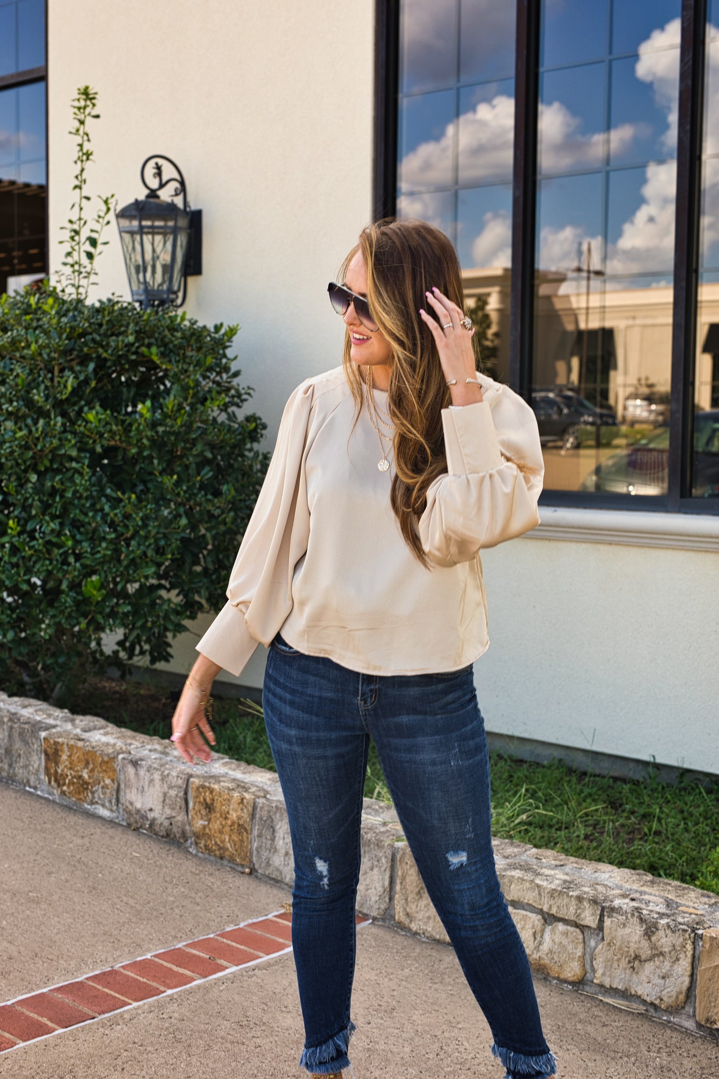 Champagne Satin Blouse