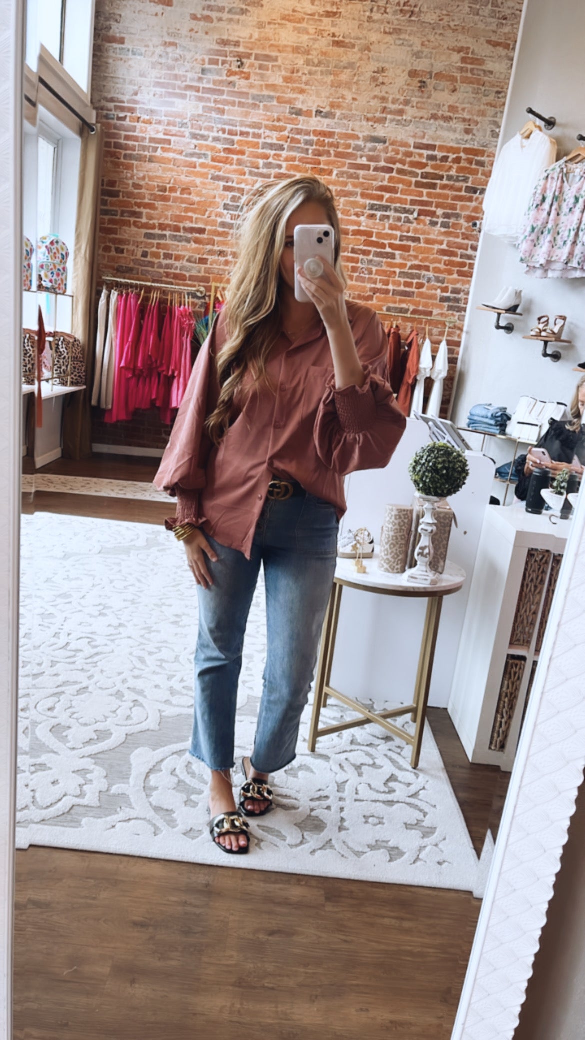 Mauve Button Down Blouse