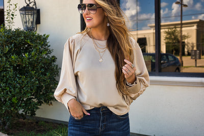 Champagne Satin Blouse
