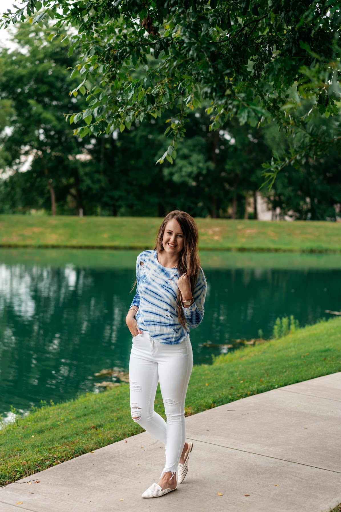 Distressed Tie Dye Top