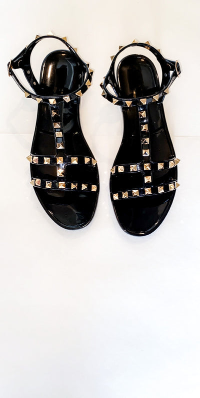 Lux Studded Black Sandals - Fidèle by K Hill
