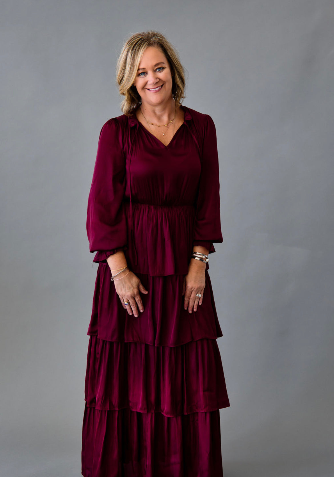 Fidèle Wine Maxi Dress